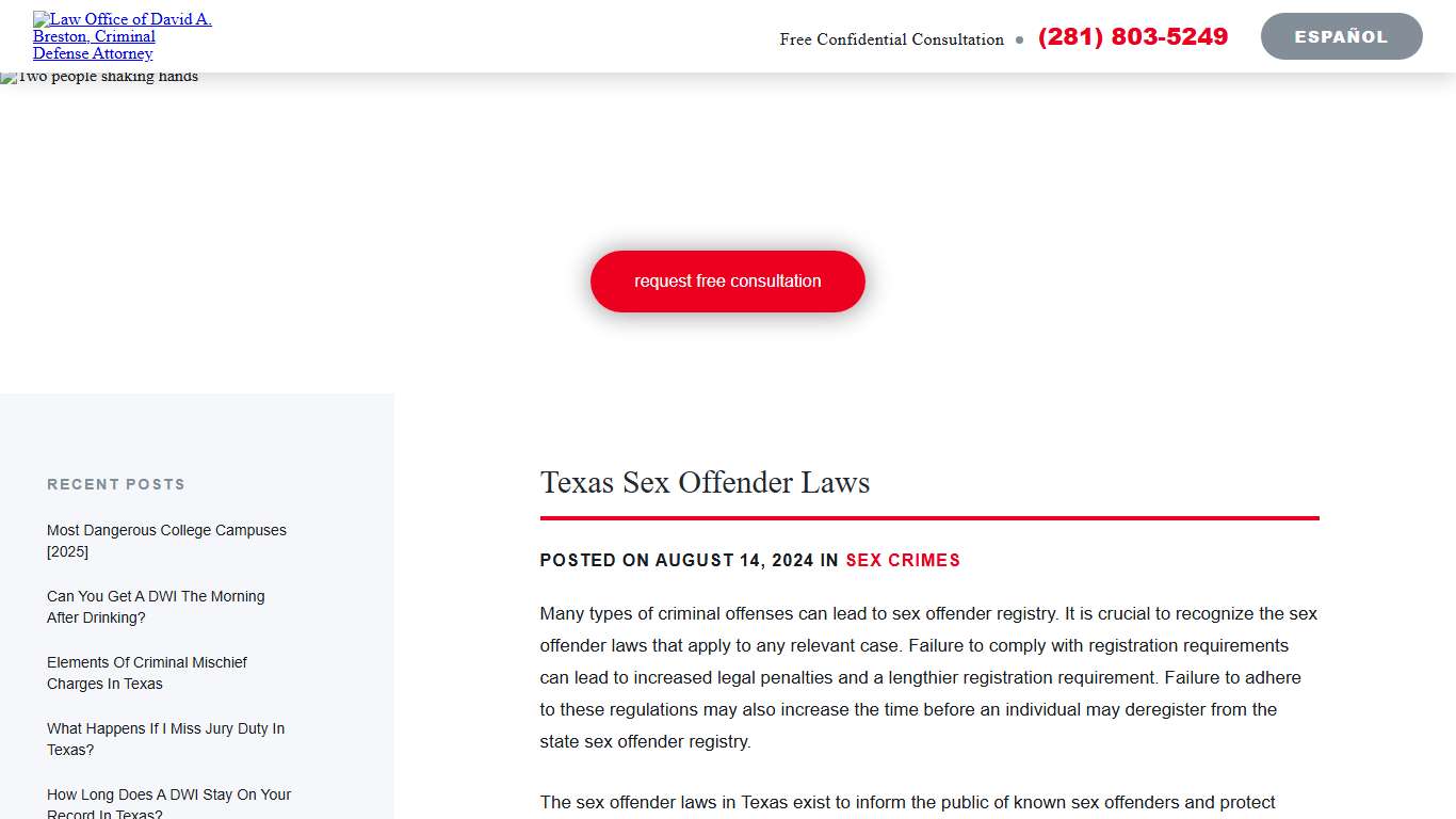 Texas Sex Offender Laws and FAQ's | Updated for 2025